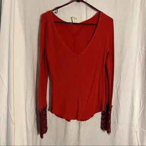 Free People Art School Cuff Thermal Top